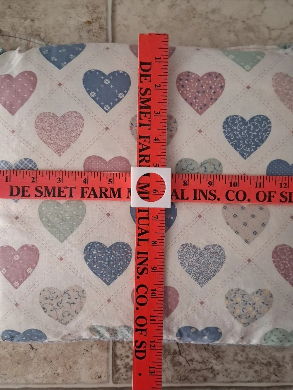 Vintage Quillow Handmade Pillow Lap Quilt 90s Cottagecore Hearts Houses Grandma